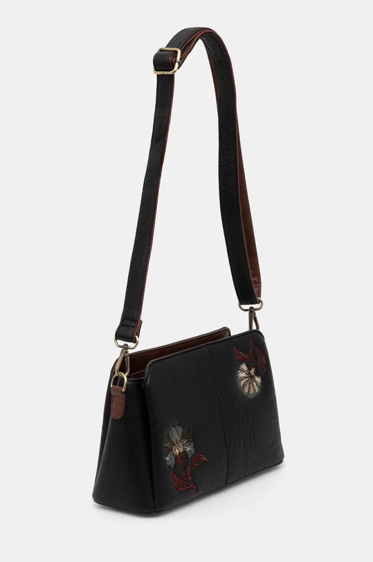 Torebka damska ze skóry ekologicznej z ozdobnym haftem kolor czarny RW24.TOD807 czarny RW24