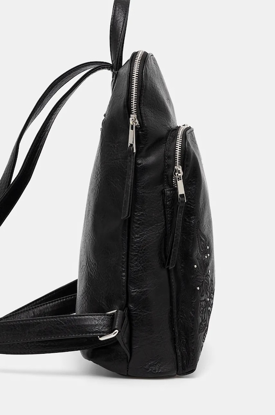 Akcesoria Plecak damski ze skóry ekologicznej z aplikacją kolor czarny RW24.TOD901 czarny