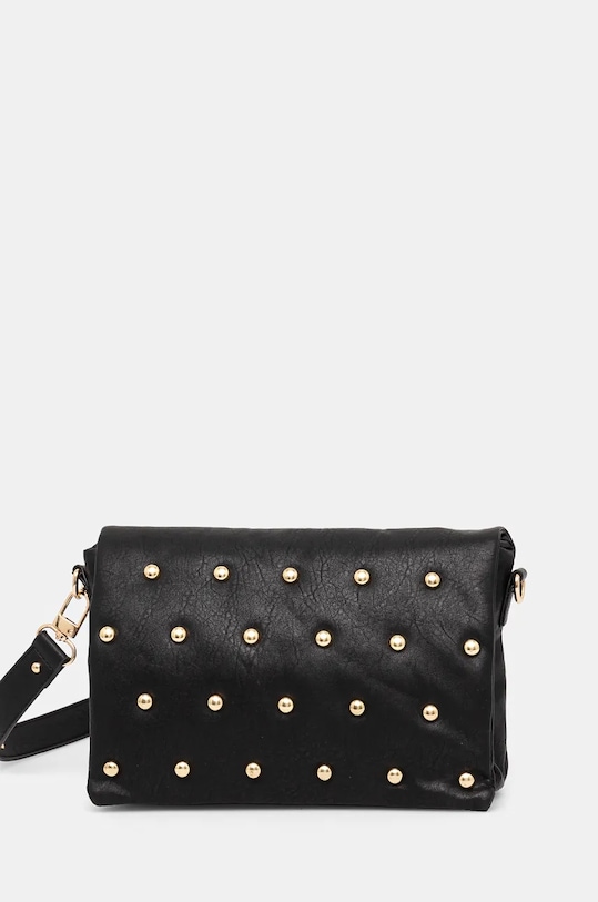 Kabelka dámská z ekokůže s aplikací odnímatelný popruh černá RW24.TODA03