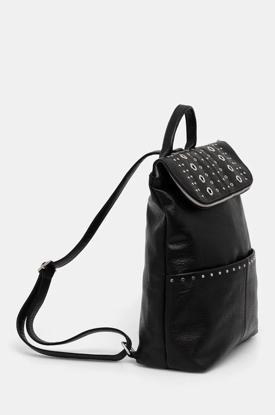 Plecak damski ze skóry ekologicznej z aplikacją kolor czarny RW24.TODA08 czarny RW24