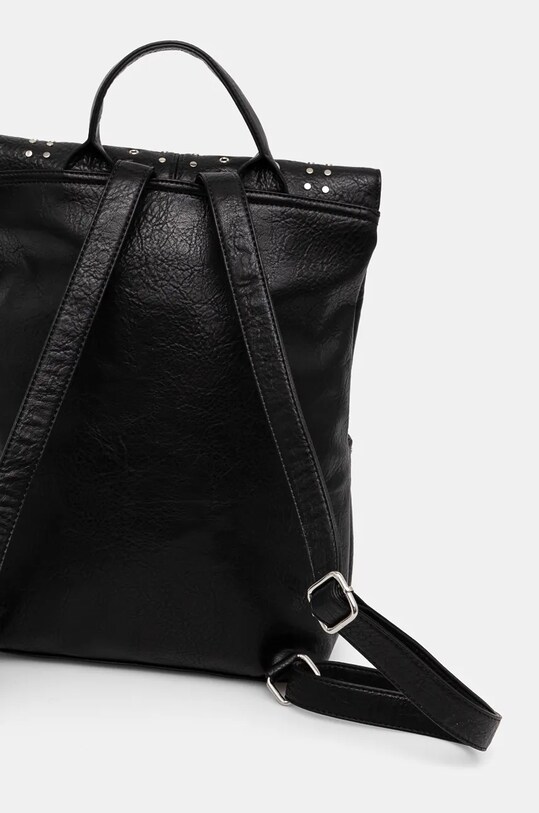 Akcesoria Plecak damski ze skóry ekologicznej z aplikacją kolor czarny RW24.TODA08 czarny