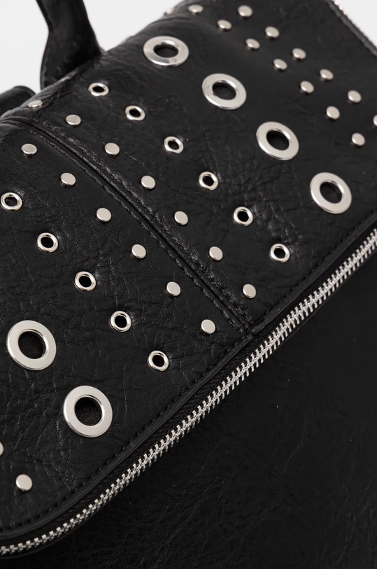 Plecak damski ze skóry ekologicznej z aplikacją kolor czarny czarny RW24.TODA08