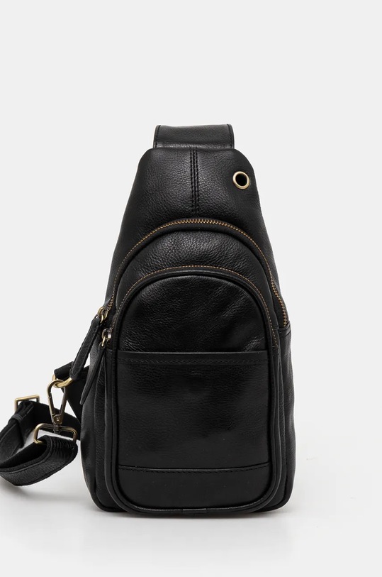 Nerka skórzana męska kolor czarny skóra licowa czarny RW24.TOM703