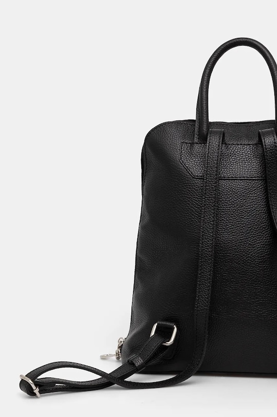 Akcesoria Plecak skórzany damski z fakturą kolor czarny RW24.TPD700 czarny