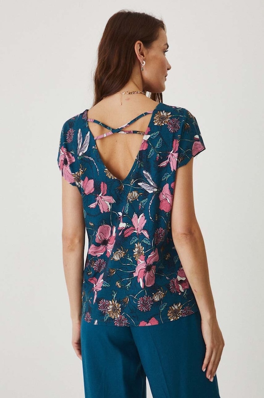 Odzież T-shirt bawełniany damski wzorzysty kolor zielony RW24.TSD013 zielony