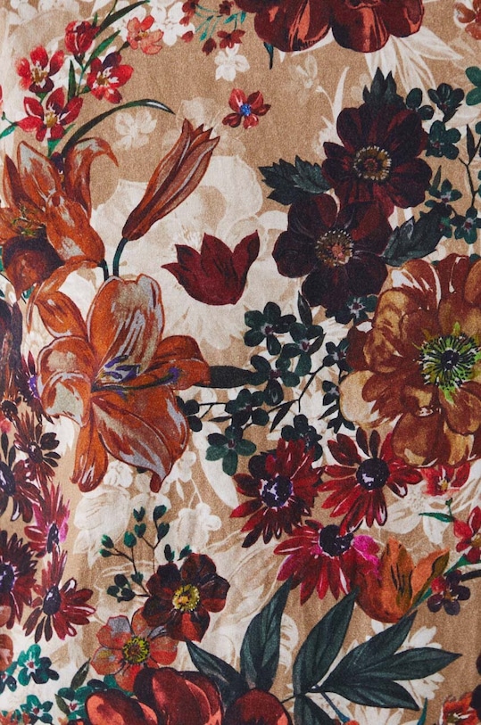 Bavlněné tričko dámské se vzorem béžová barva RW24.TSD032 béžová