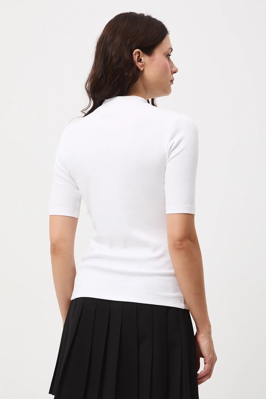 Odzież T-shirt damski prążkowany kolor beżowy RW24.TSD042 beżowy