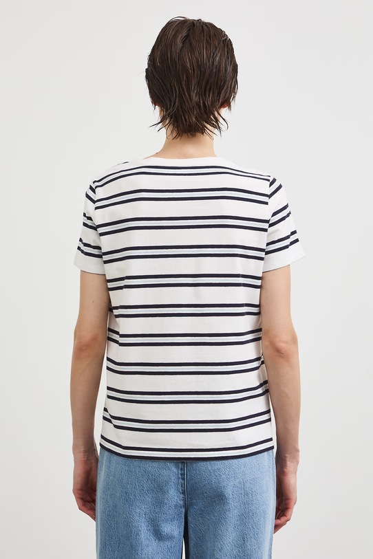 Odzież T-shirt bawełniany damski z elastanem gładki RW24-TSD043 biały