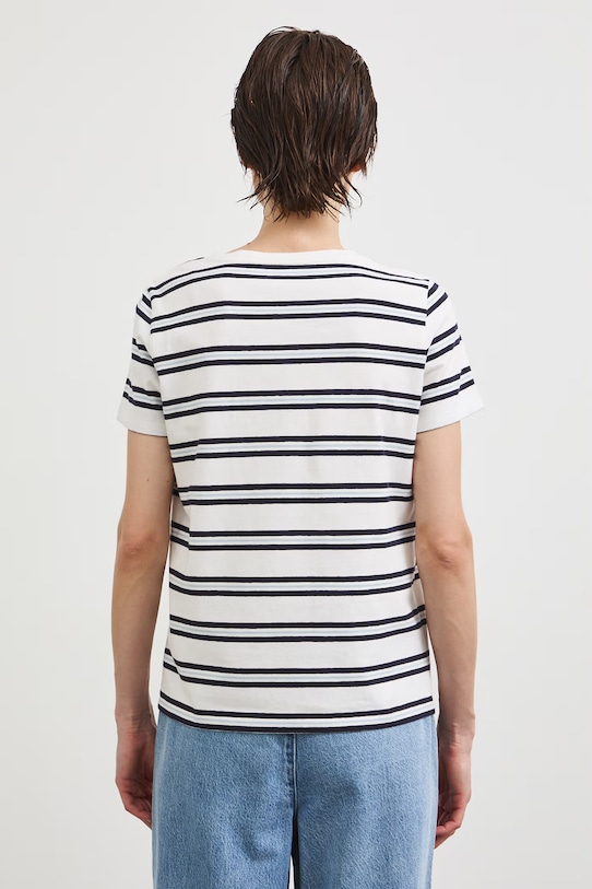 Odzież T-shirt bawełniany damski z elastanem gładki RW24-TSD043 biały