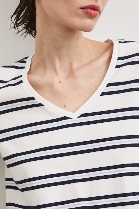 T-shirt bawełniany damski z elastanem gładki RW24-TSD043 biały