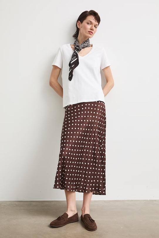 Bavlněné tričko dámské bílá barva RW24-TSD043 bílá RW24