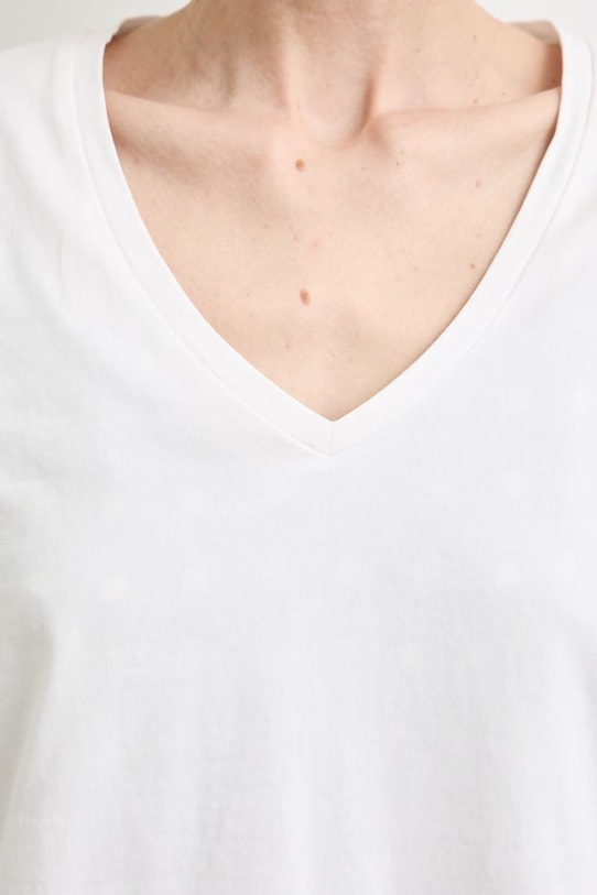 Bavlněné tričko dámské bílá barva RW24-TSD043 bílá