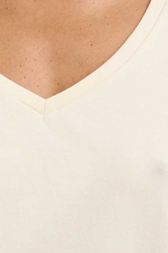 T-shirt bawełniany damski z elastanem gładki RW24-TSD043 złoty