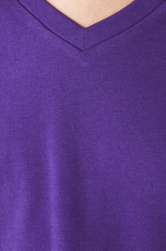 T-shirt bawełniany damski z elastanem gładki RW24.TSD043 fioletowy