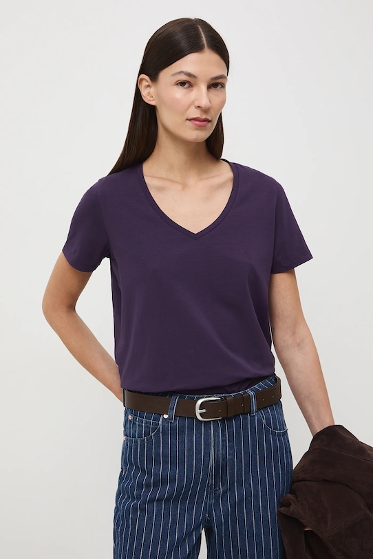 T-shirt bawełniany damski RW24.TSD043 fioletowy RW24