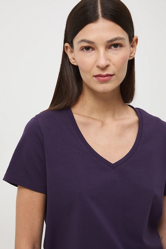 T-shirt bawełniany damski fioletowy RW24.TSD043