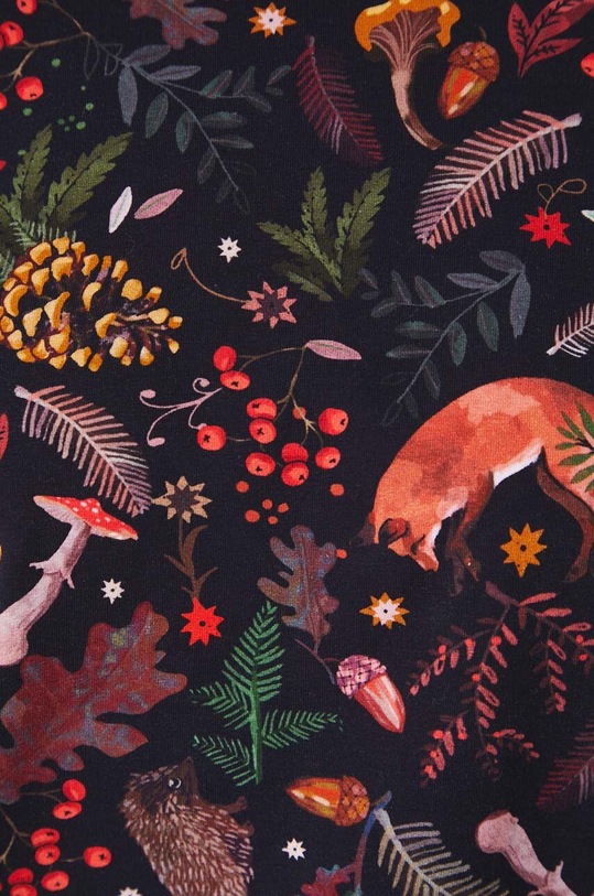 T-shirt bawełniany damski z domieszką elastanu wzorzysty kolor multicolor RW24.TSD051 czarny