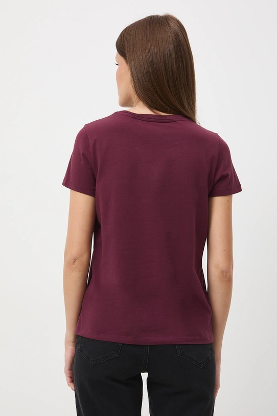 Odzież T-shirt bawełniany damski z elastanem gładki RW24.TSD062 fioletowy