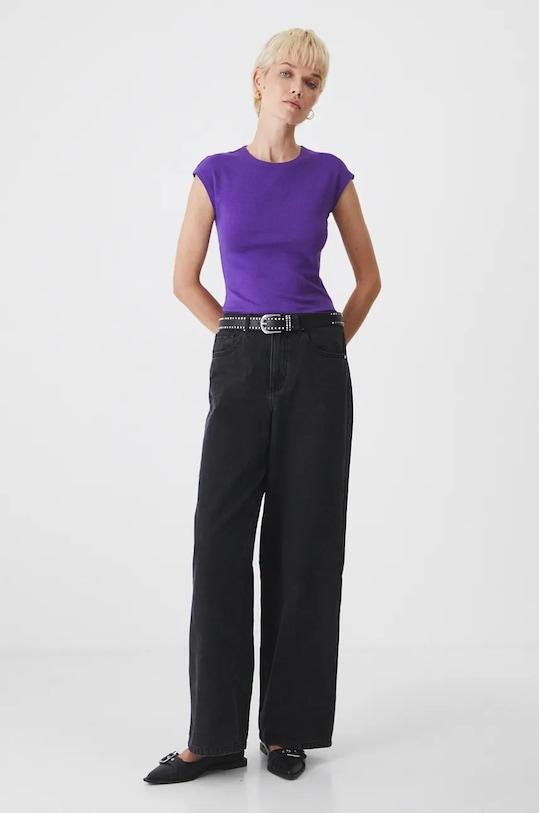 T-shirt damski z modalem kolor fioletowy RW24.TSD072 fioletowy RW24