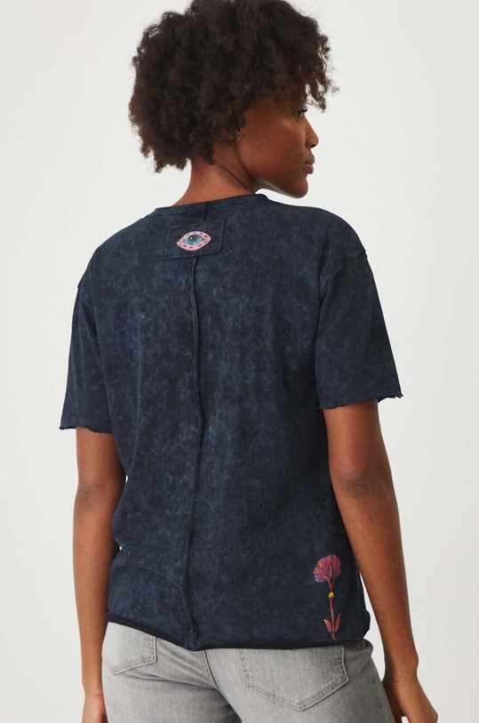 Oblečenie Bavlnené tričko dámske s potlačou čierna farba RW24.TSD102 čierna