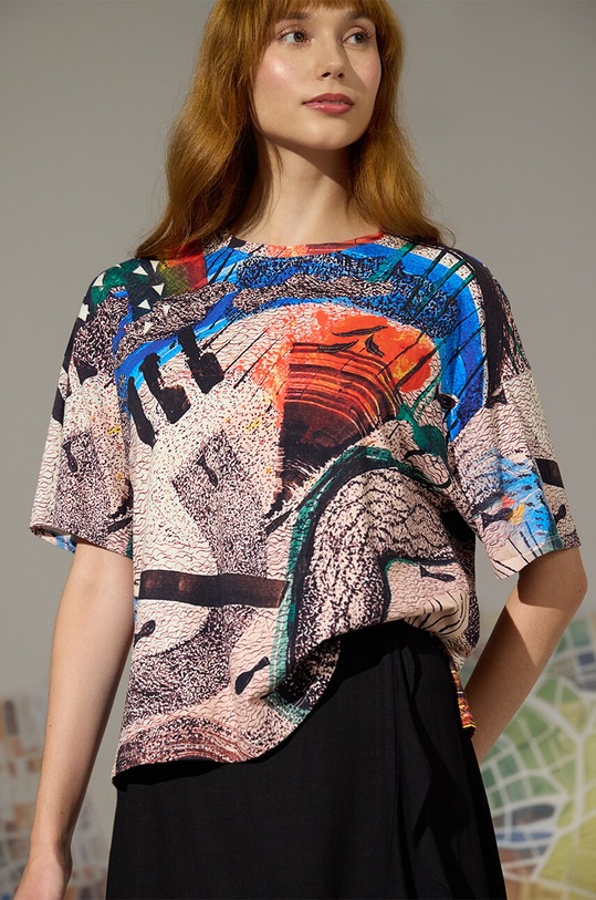 Bavlnené tričko dámske z kolekcie Kúzlo miest viac farieb RW24.TSD159 viacfarebná RW24