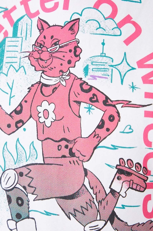 Bavlněné tričko s elastanem s potiskem černá barva RW24.TSD171 bílá