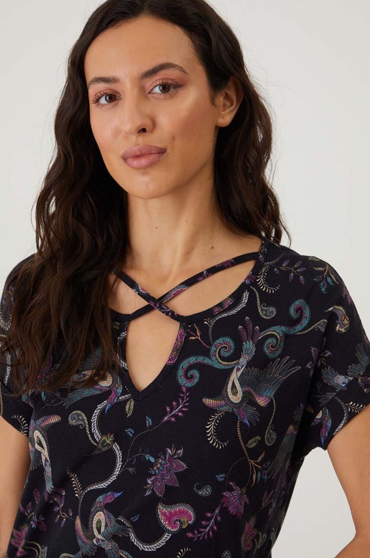 Bavlněné tričko černá barva černá RW24.TSD201