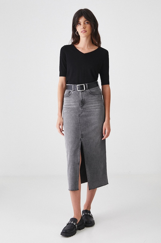 T-shirt damski gładki kolor czarny RW24.TSD400 czarny RW24