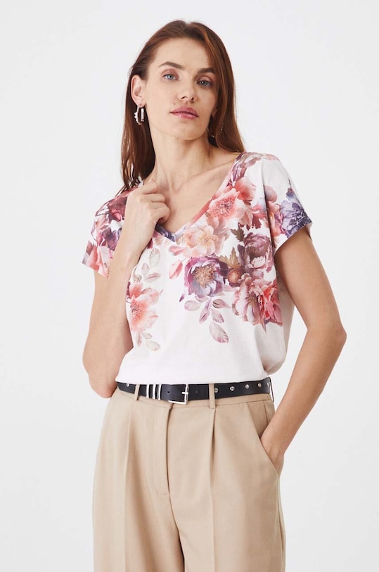 Bavlněné tričko Medicine béžová RW24.TSD402