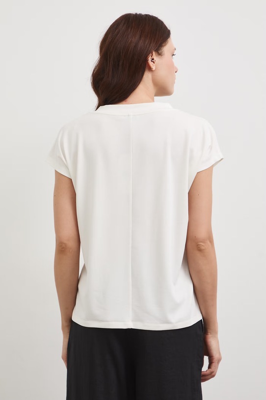 Odzież T-shirt damski gładki z modalem kolor beżowy RW24-TSD404 beżowy