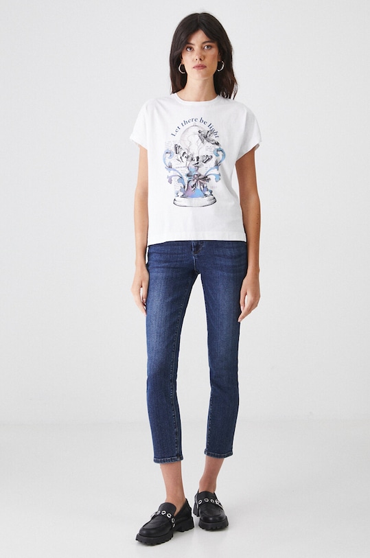 Oblečení Bavlněné tričko s potiskem z kolekce Science bílá barva RW24.TSD450 bílá