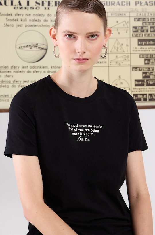 Medicine t-shirt bawełniany z elastanem czarny RW24.TSD455