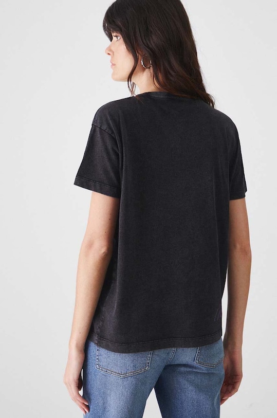 T-shirt bawełniany damski z kolekcji Science by Peter Smolka kolor szary szary RW24.TSD457