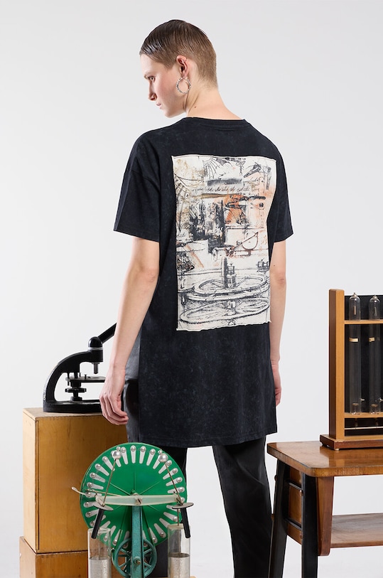 Medicine tricou din bumbac print negru RW24.TSD459