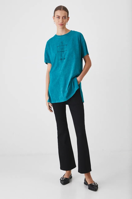 Odzież T-shirt bawełniany damski – Medicine z okazji roku Miłosza, kolor zielony RW24.TSD650 zielony