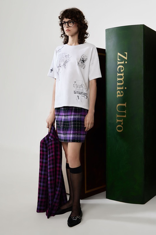 T-shirt bawełniany damski – Medicine z okazji roku Miłosza, kolor biały RW24.TSD654
