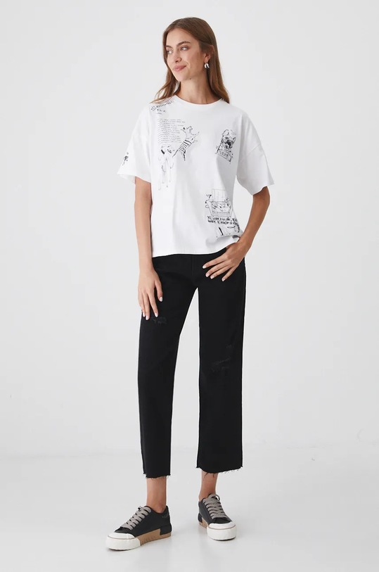 Odzież T-shirt bawełniany damski – Medicine z okazji roku Miłosza, kolor biały RW24.TSD654 biały