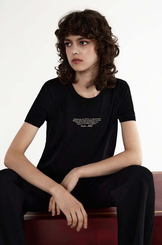 T-shirt damski – Medicine z okazji roku Miłosza, kolor czarny RW24.TSD655