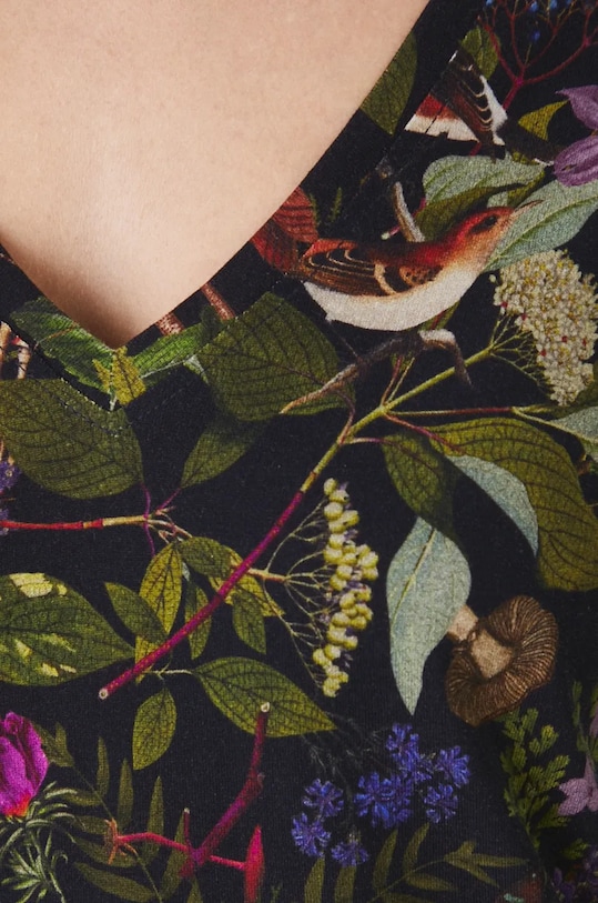 Bavlněné tričko dámské z kolekce Together For Nature černá barva RW24.TSD708