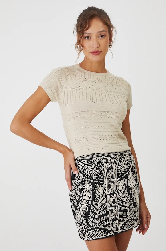 Тениска Medicine вталена бежов RW24.TSD803