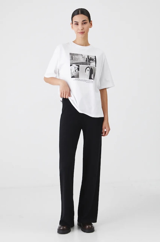 T-shirt bawełniany damski z kolekcji Zdzisław Beksiński x Medicine kolor biały RW24.TSD851 biały