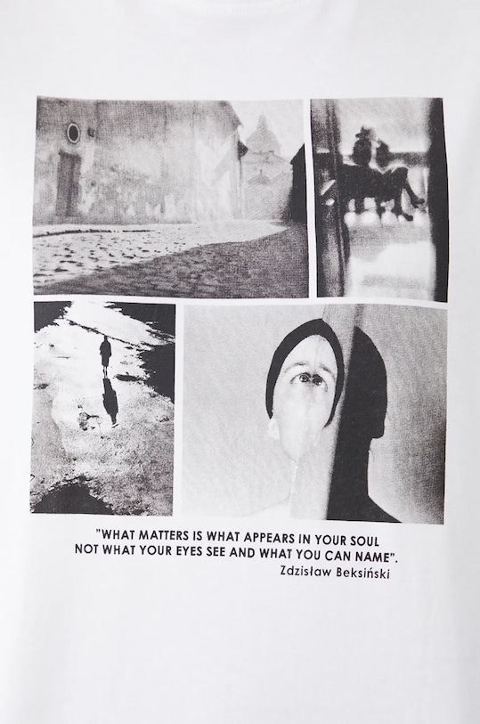 T-shirt bawełniany damski z kolekcji Zdzisław Beksiński x Medicine kolor biały RW24.TSD851