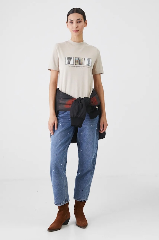 Îmbrăcăminte Medicine tricou din bumbac RW24.TSD853 bej