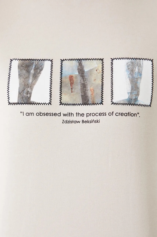 Bavlněné tričko z kolekce Zdzisław Beksiński x Medicine béžová barva RW24.TSD853