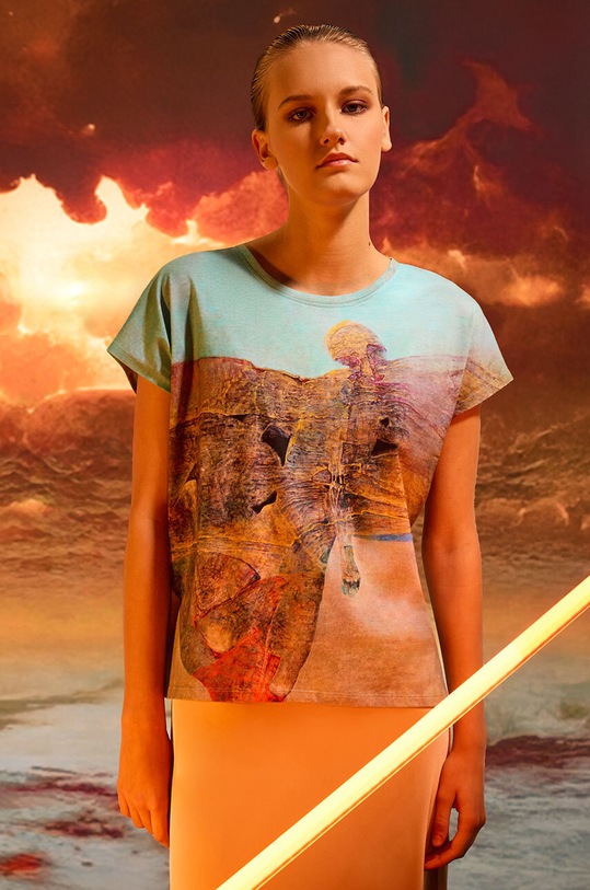 T-shirt bawełniany damski z kolekcji Zdzisław Beksiński x Medicine kolor zielony bawełna zielony RW24.TSD855