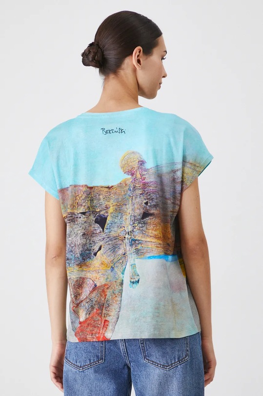 Bavlněné tričko z kolekce Zdzisław Beksiński x Medicine zelená barva zelená RW24.TSD855