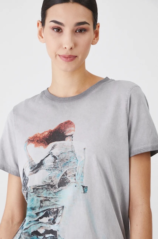 Bombažna kratka majica Medicine RW24.TSD857 siva