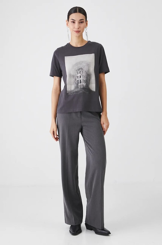 Odzież T-shirt damski z kolekcji Zdzisław Beksiński x Medicine kolor szary RW24.TSD858 szary