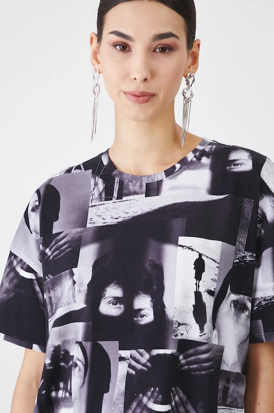 T-shirt damski z kolekcji Zdzisław Beksiński x Medicine kolor czarny RW24.TSD859