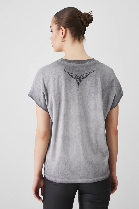 T-shirt bawełniany damski z kolekcji The Lord of the Rings kolor szary szary RW24.TSDA80